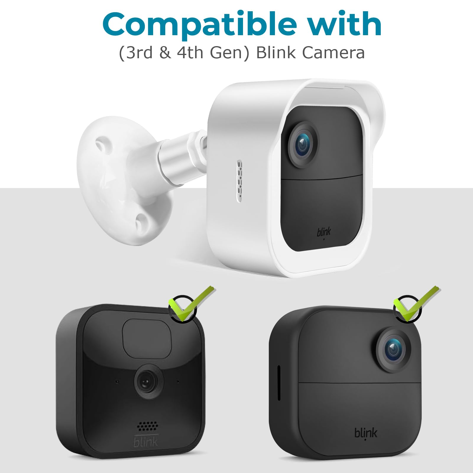 Blink Outdoor Camera Wall Mount Compatible With 3Rd & 4Th Gen,5 Pack Weatherproof Protective Housing,360 Degree Adjustable Mount