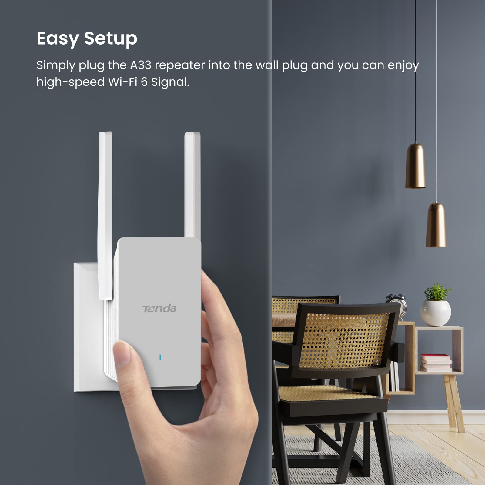 Tenda Wifi 6 Extender, Ax3000 Dual Band Wifi Extender Signal Booster With Gigabit Ethernet Port, Home Internet Extender Wifi Boo
