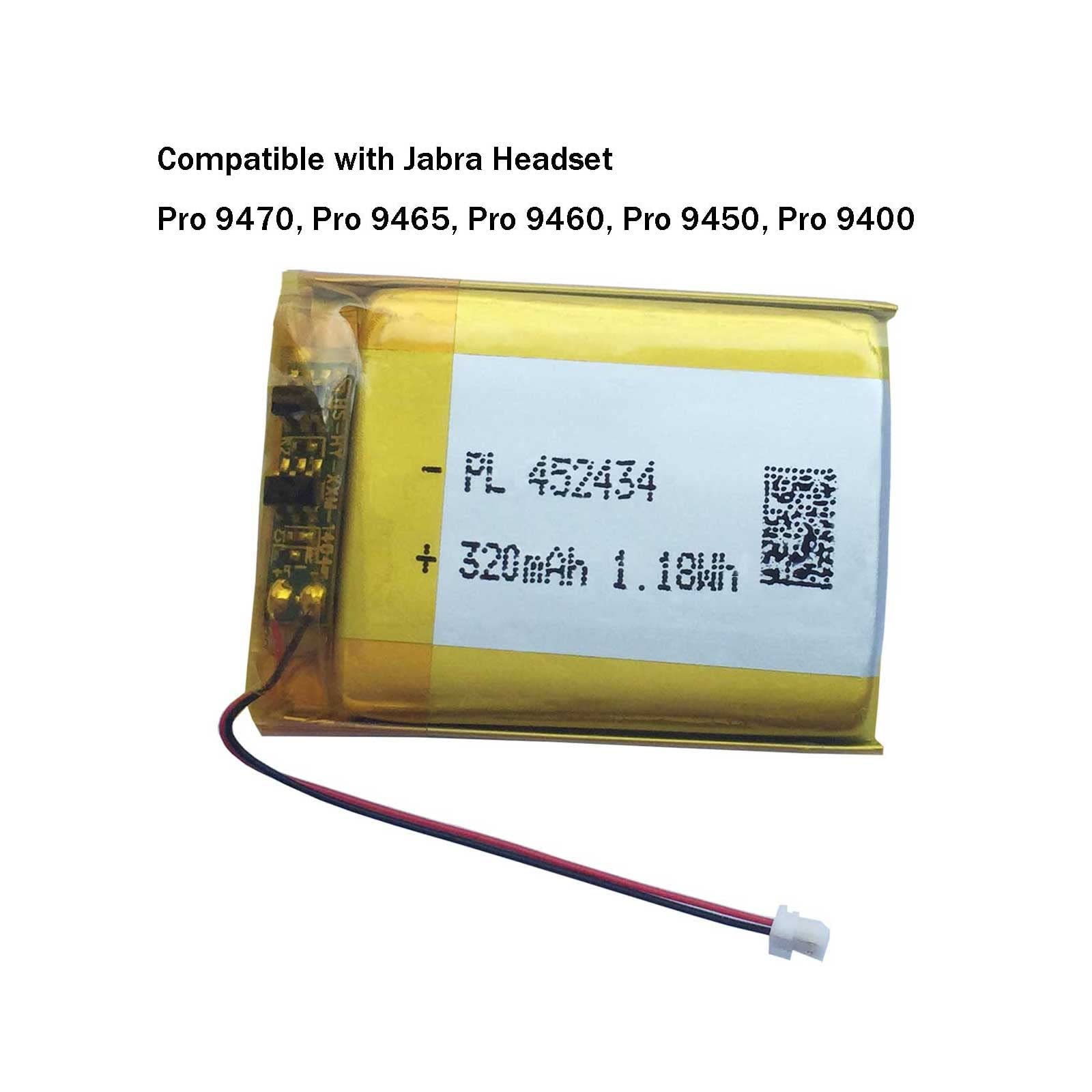 Aolikes 320Mah Ahb412434Pj Battery Replacement For Jabra Pro 9470, Pro 9465, Pro 9460, Pro 9450, Pro 9400 Wireless Headset 14192