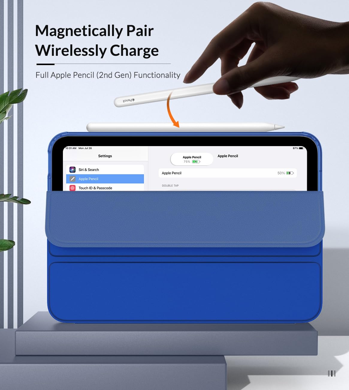 MoKo Case Fit New iPad Mini 7 (A17 Pro) 2024, iPad Mini 6th Generation Case 2021 (8.3 inch), iPad Mini 6 Case, Soft TPU Translucent Frosted Back Cover Case for iPad Mini 7th, Indigo