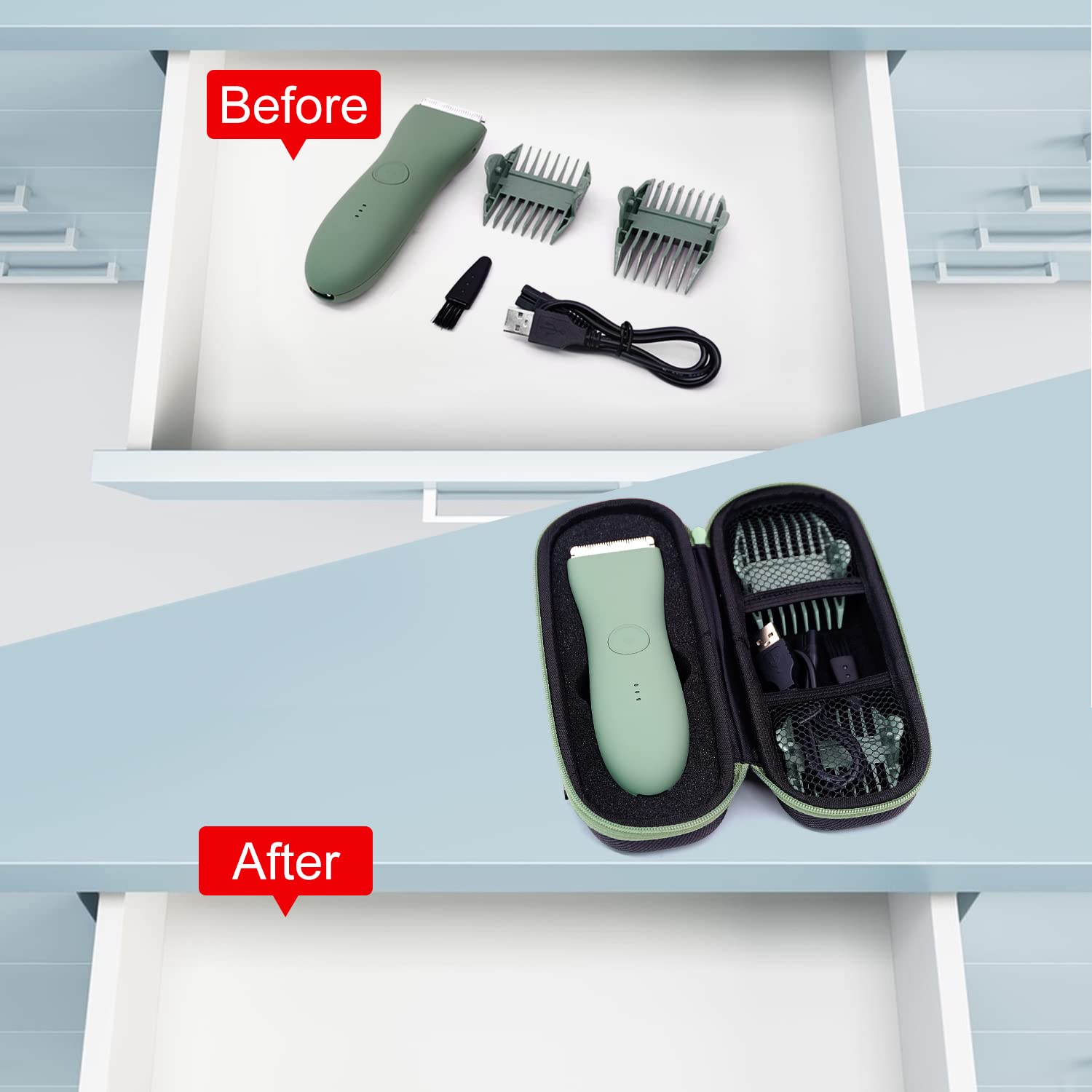 Case For Meridian Shaver, Yewltvep Hard Bags Compatible With Manspot Groin Hair Trimmer Without Recharge Dock, Storage Case For