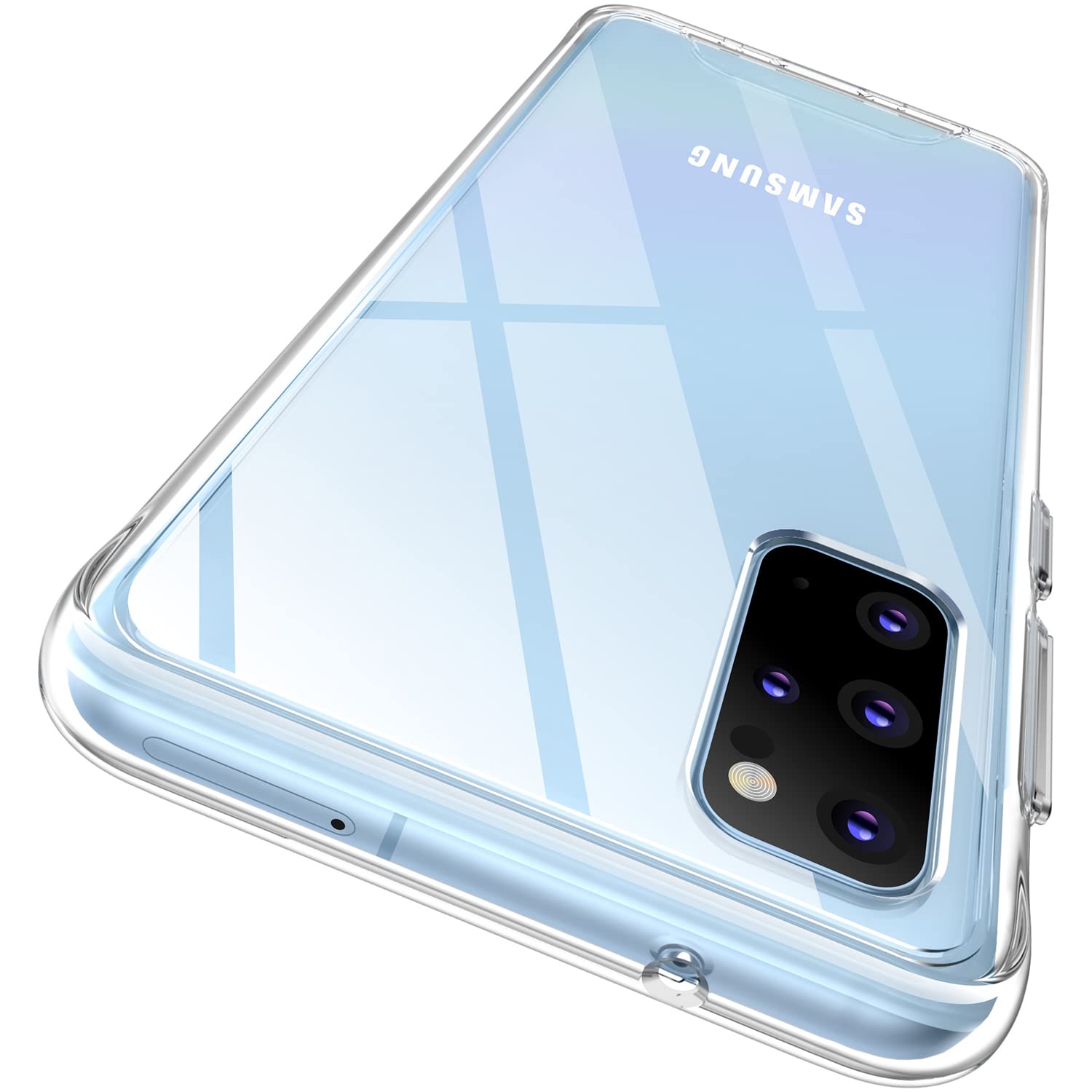 Rayboen For Samsung Galaxy S20 Plus Case, Crystal Clear Designed Non Slip Shockproof Protective Cover, Hard Plastic Back & Soft