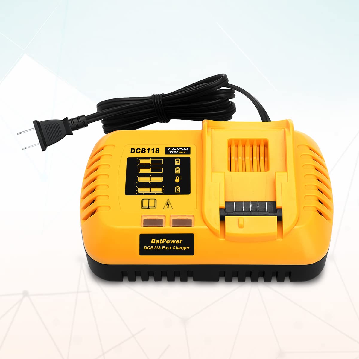 Batpower Dcb118 8A 20V/60V Fast Charger Replacement For Dewalt 20V/60V Battery Fast Charger Dcb118 Dcb1112 Compatible With Dewal