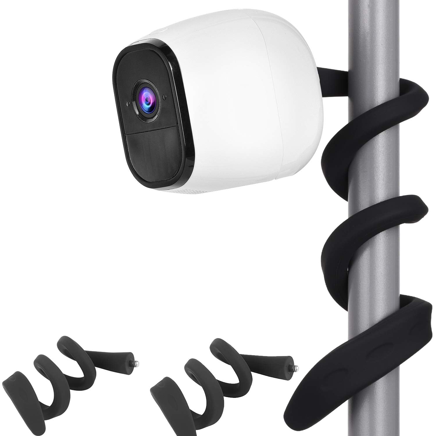 Uogw 2 Pack Flexible Twist Mount Compatible With Arlo Pro 4,Pro 3,Pro 2,Arlo Ultra,Arlo Pro,Arlo Baby,Arlo Go,Arlo Wall Mount Bracket,Attach Your Arlo Camera Wherever You Like Without Any Tools Black