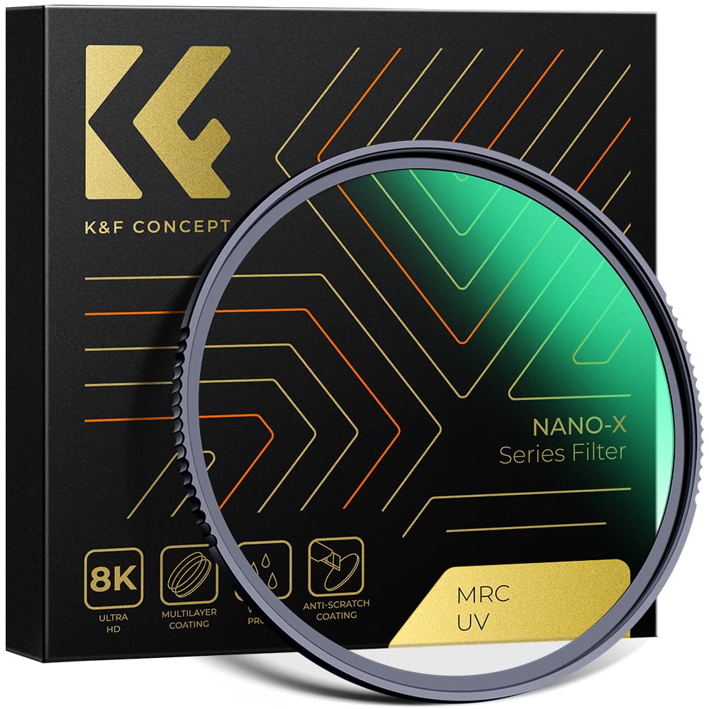 K&F Concept 52Mm Mc Uv Protection Filter With 28 Multi Layer Coatings Hd/Hydrophobic/Scratch Resistant Ultra Slim Uv Filter For