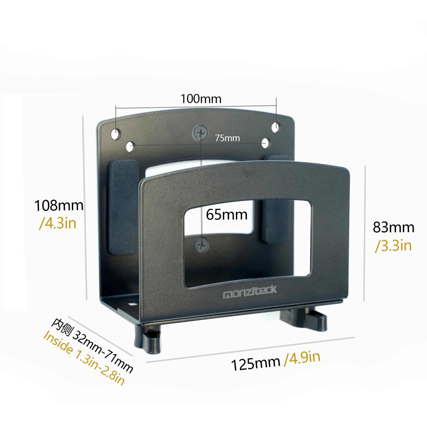 Monzlteck Adjustable Small Device Wall Mount Or Vesa Mount Behind The Monitor |Design For Streaming Media Player, Switch, Wii,Ca