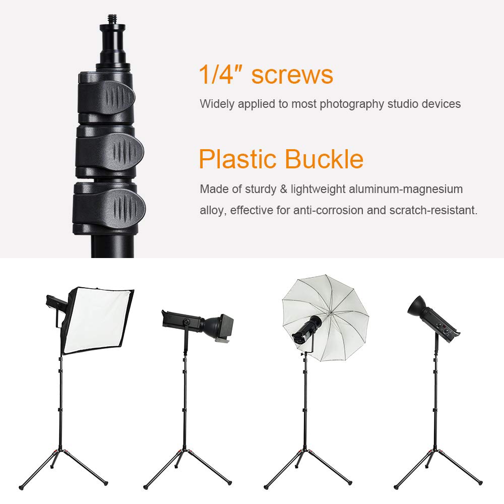K&F Concept 86.6 Inch/2.2M Light Stand With Storage Bag, Aluminium Photography Tripod For Reflectors, Softboxes, Flash, Strobe L