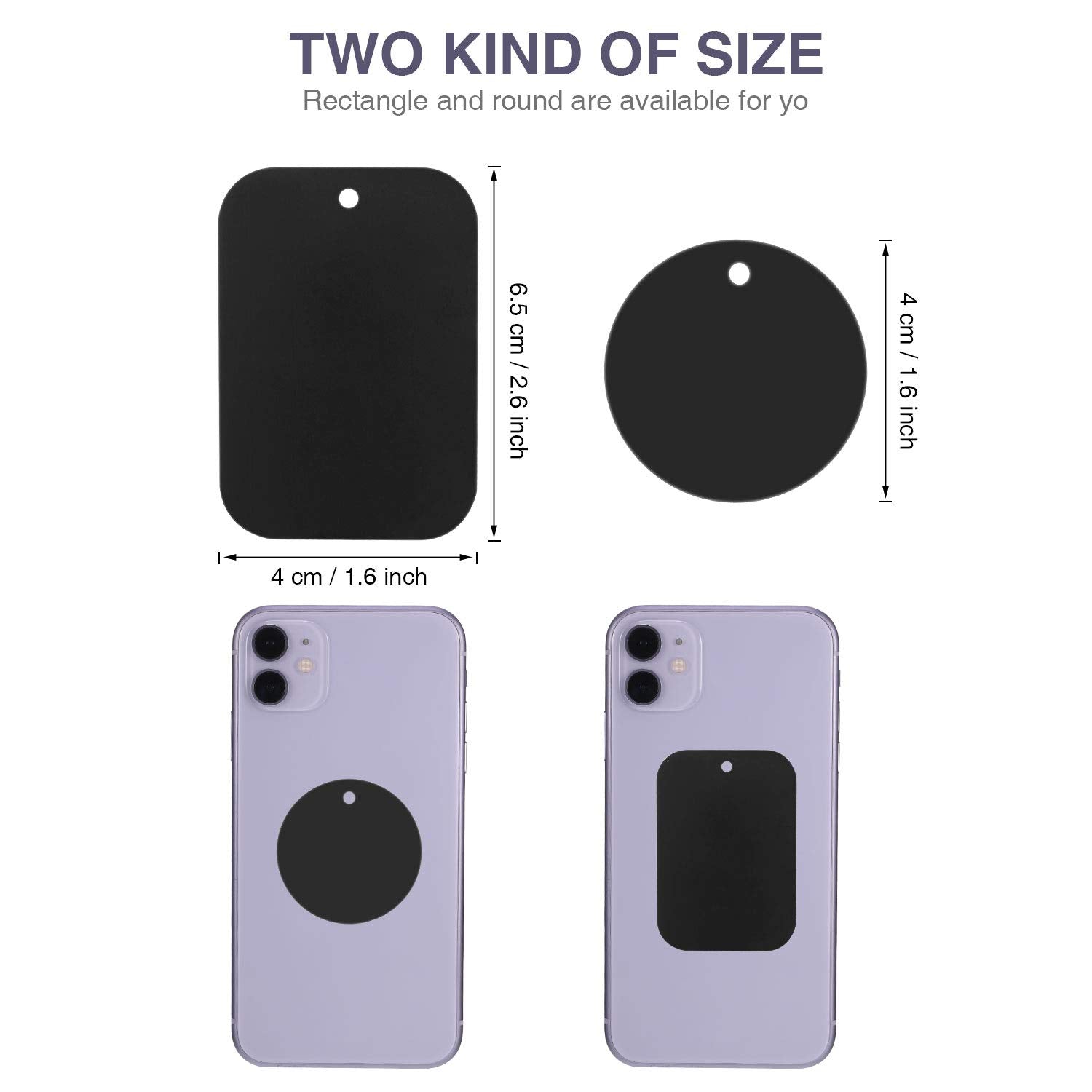 Weewooday 24 Pieces Metal Plates For Phone Magnet Car Magnetic Holder Cradle With Adhesive Mount For Magnetic Mounts Tablet, 12