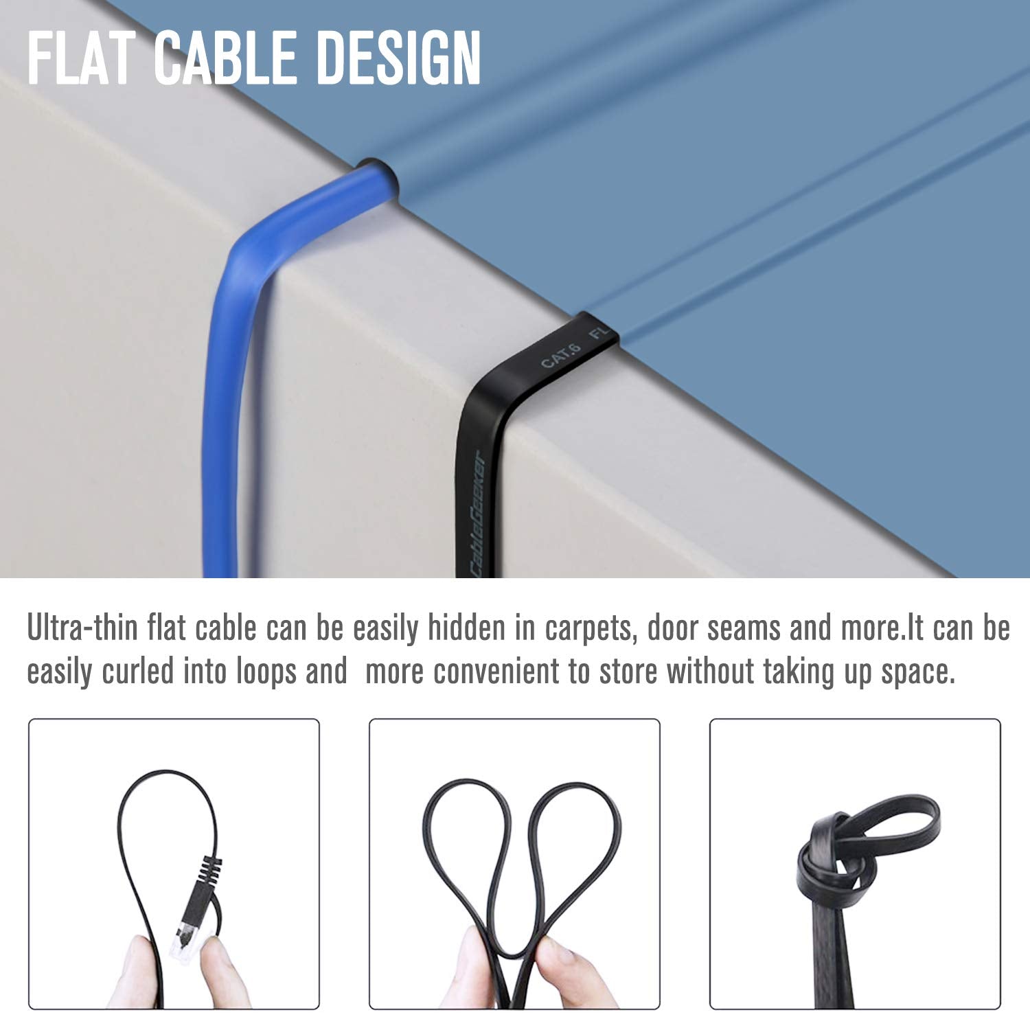Cat 6 Ethernet Cable 3Ft (6 Pack) (At A Cat5E Price But Higher Bandwidth) Flat Internet Network Cable   Cat6 Ethernet Patch Cabl
