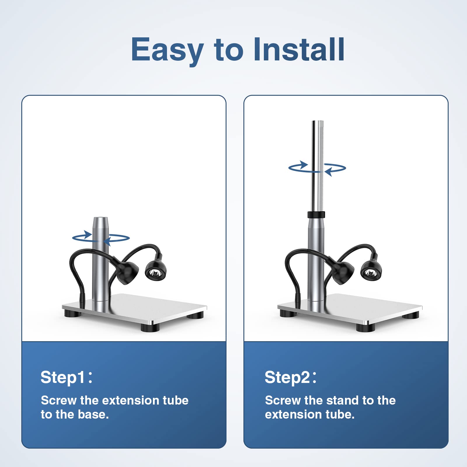 Hayve Digital Microscope Extension Tube, 6Inch Longer Extender Metal Pole For Larger View, View Entire Coin,Compatible With Mode
