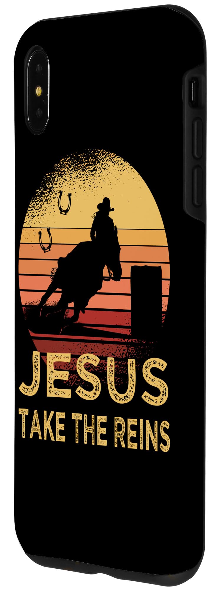 Iphone Xs Max Vintage Retro Horse Barrel Racing Jesus Take The Reins Rodeo Case