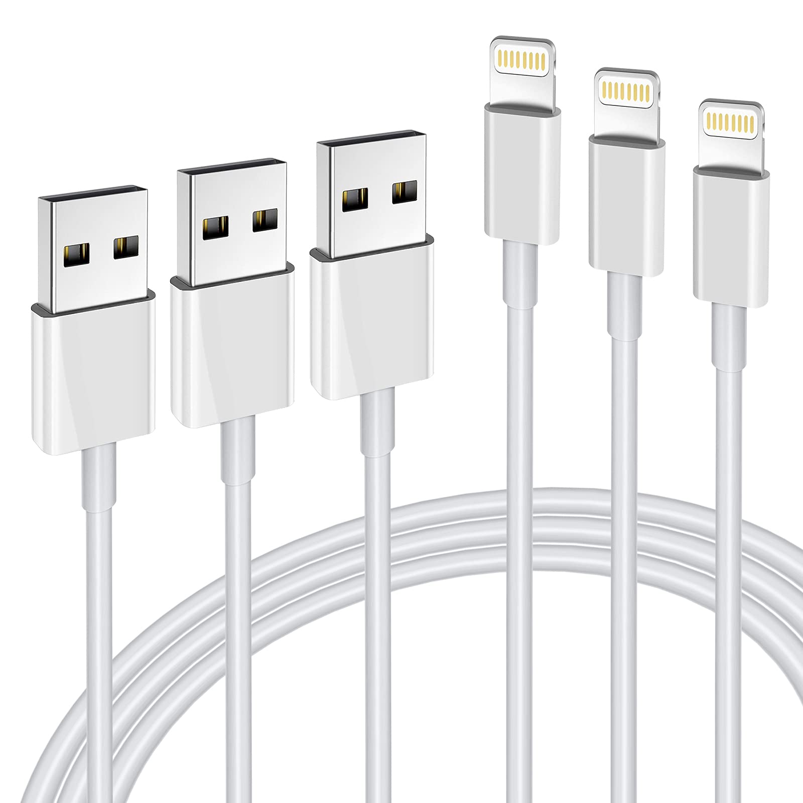 Iphone Charger 3Pack Apple Mfi Certified, Lightning Cable 6Ft Compatible With Iphone 12 Mini Pro Max Se 11 Xs Max Xr X 8 7 6 Plus 5S Ipad Pro Airpods