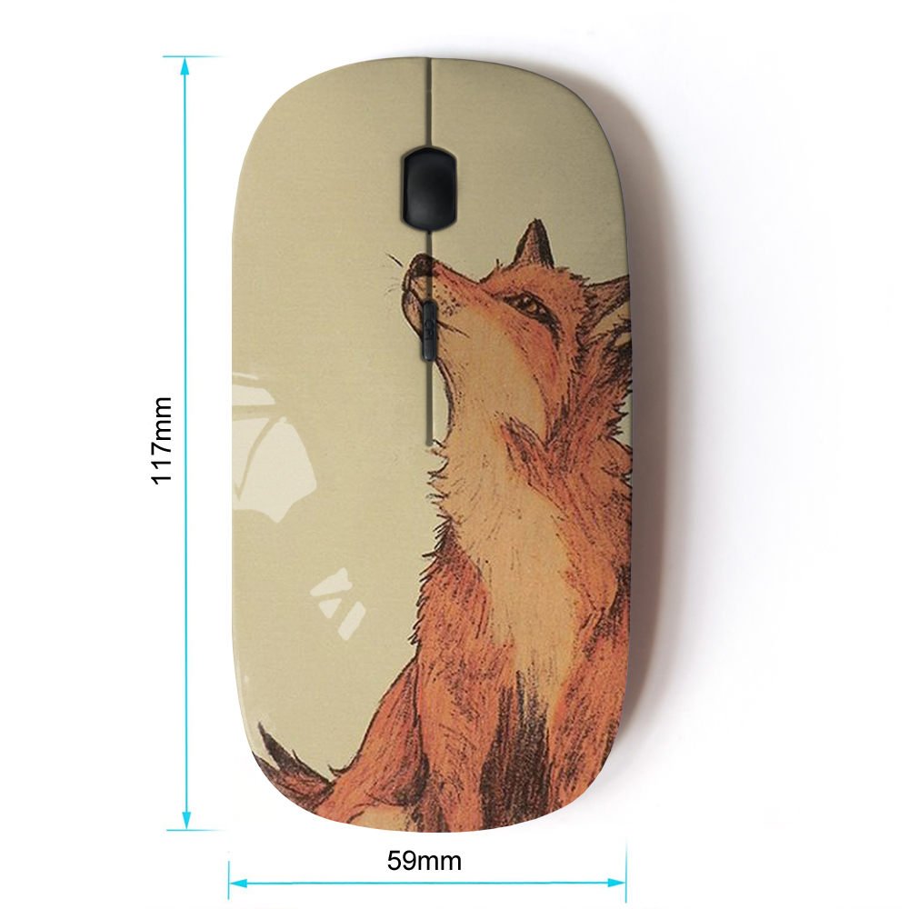 Koolmouse [ Optical 2.4G Wireless Mouse [ Fox Cute Drawing Red Smart Nature ]