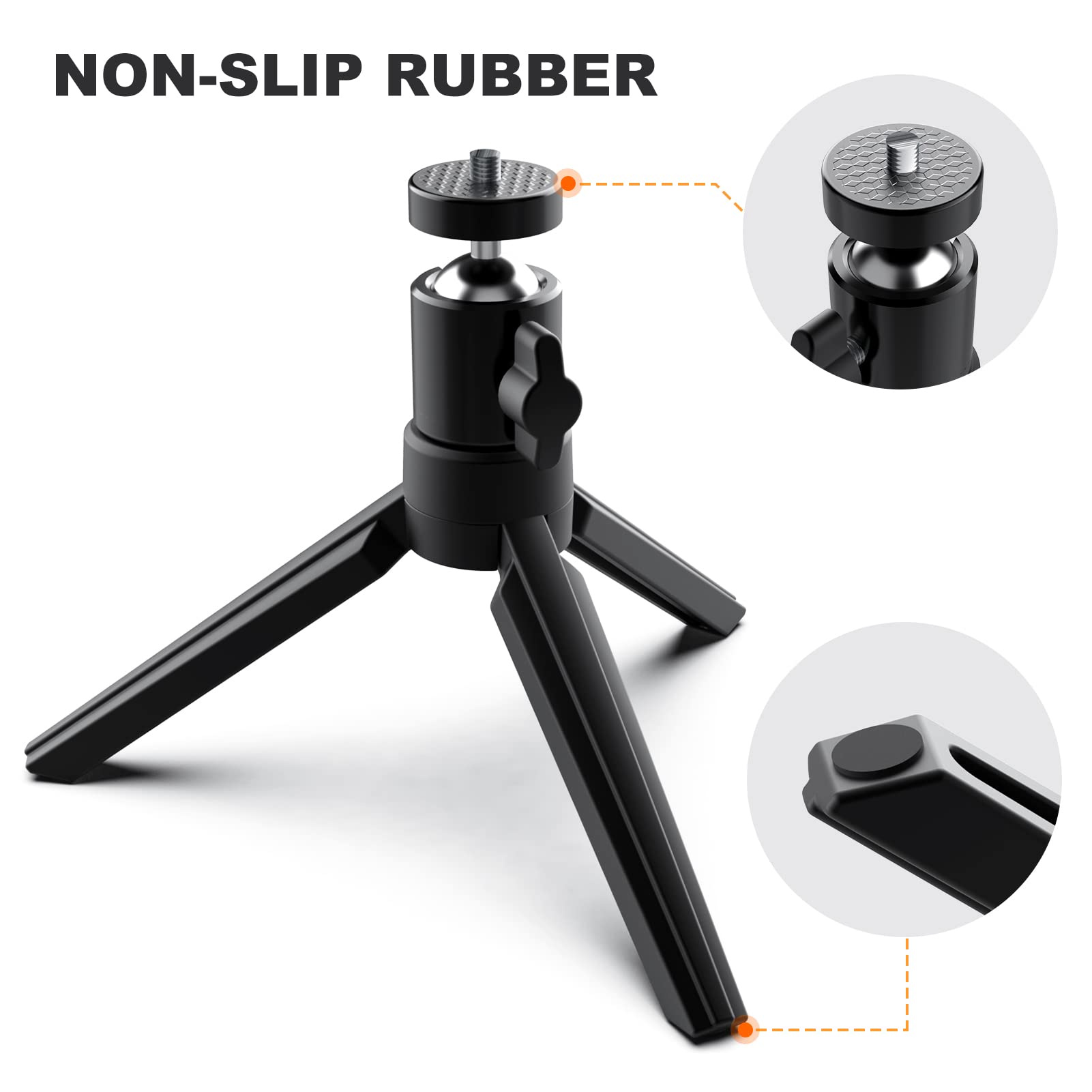 Mini Projector Tripod, Didbynm 6.3 Inch Compact Desktop Tripod Stand [Universal 1/4 Screw] [Ballhead] Pocket Tripods Stand For Mini Projector/Cameras Smooth 4, Osmo Mobile, Vimble 2
