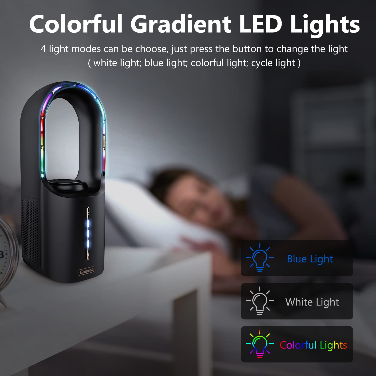 Conbola Desk Fan Portable, Aromatherapy Function, Battery Operated Lasting 17 Hours,11.8 Inch Tower Fan With 3Speeds, Quiet Cool