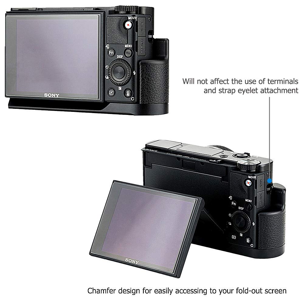 Jjc Metal Hand Grip For Sony Rx100 & Mark Vi Va V Iv Iii Ii (Rx100 M6 M5A M5 M4 M3 M2) Anti Slip Holder, W/Battery Memory Card C