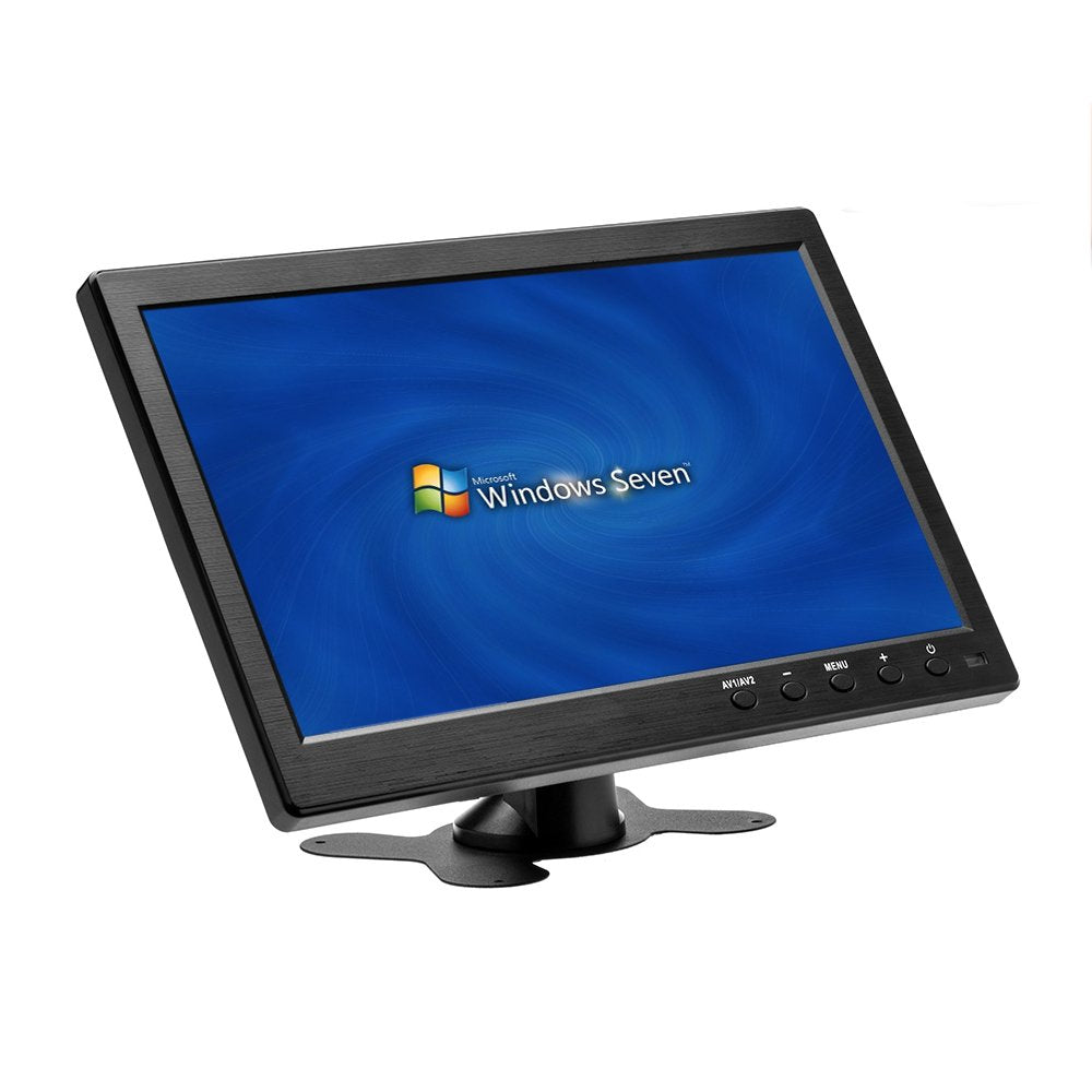 Hikity 10.1‘’ Inch Small HDMI Monitor Portable CCTV Monitors 1280x600 for PC/TV/Raspberry Pi/Camera/Gaming with BNC/AVI/VGA/HDMI Input Cable, Support Remote Control, Built-in Speakers Flip Image