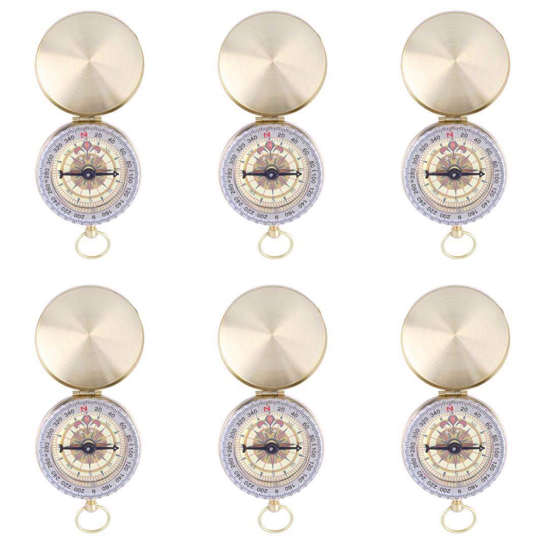 Shenqidz 6 Pack Camping Survival Compass Metal Pocket Compass Kids Compass For Hiking Camping Hunting Climbing, Military Navigat