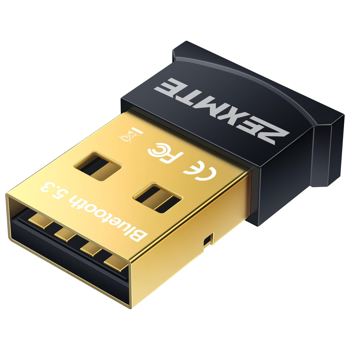 Zexmte Usb Bluetooth Adapter For Pc, 5.3 Bluetooth Dongle Receiver Edr & Ble, Plug And Play For Desktop Laptop Keyboard Mouse He