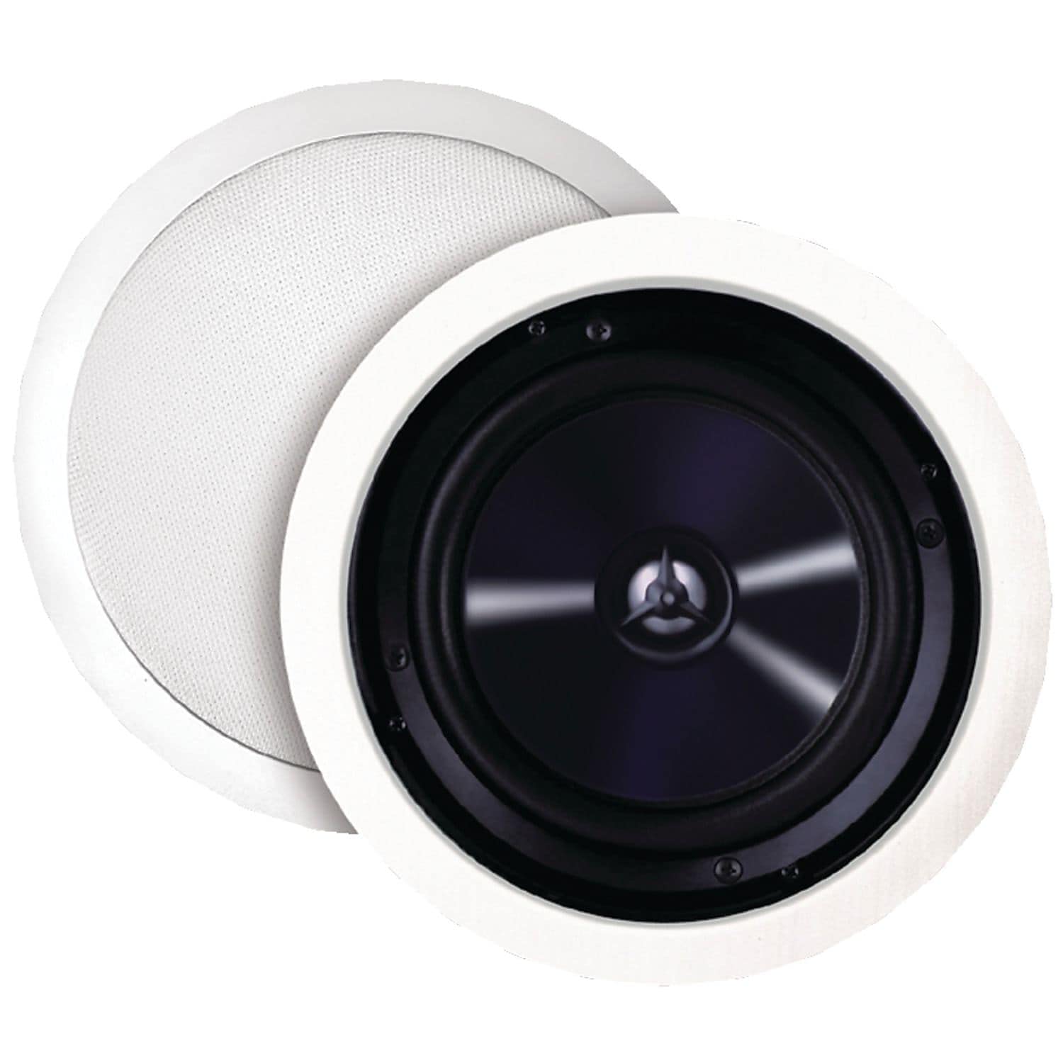 Bic America Msrpro6 125 Watt 6.5'' Weather Resistant In Ceiling Speakers With Pivoting Tweeters & Metal & Cloth Grilles, White