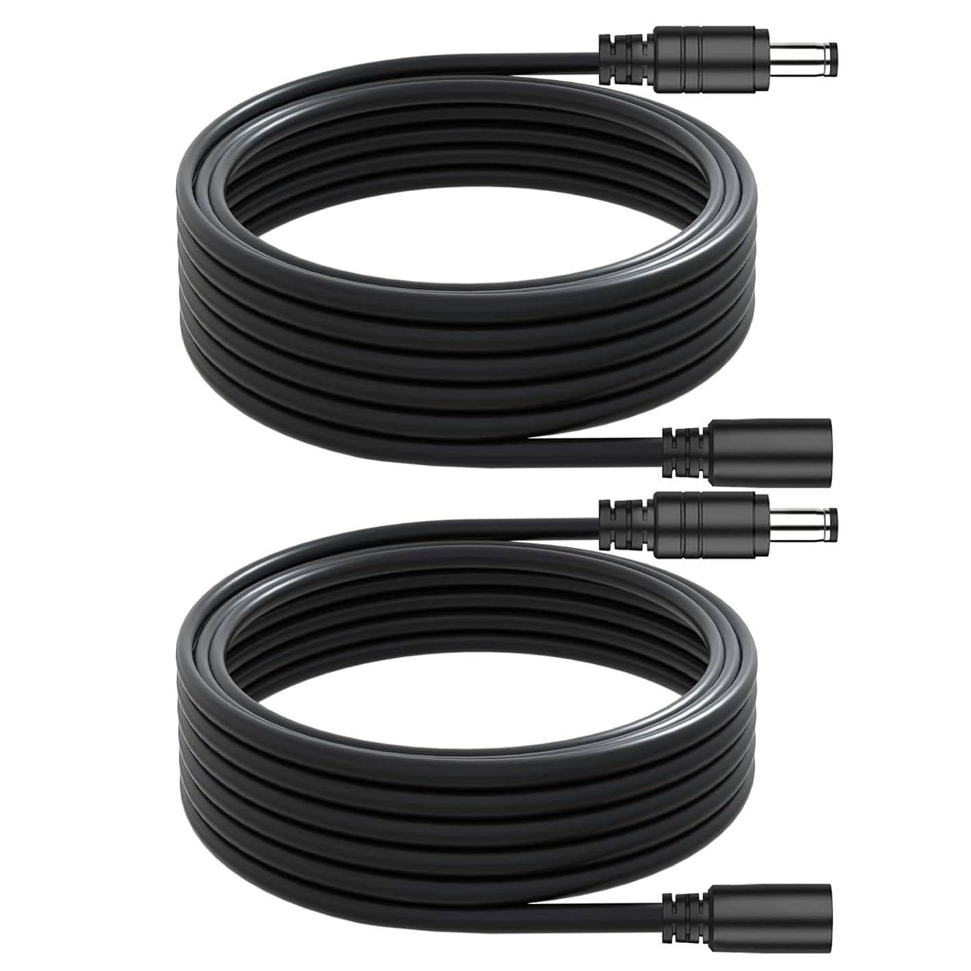 2Pcs Dc Power Extension Cable 5.5Mm X 2.1Mm 18Awg Current 10A 16.4Ft Female To Male,Thickened Metal Connector Extension Cord For