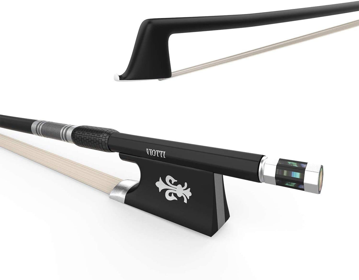 Viotti Carbon Fiber Violin Bow, Hand Crafted By Professional Violin & Bow Makers, Strong, Stiff & Well Balanced, Made With Mongo