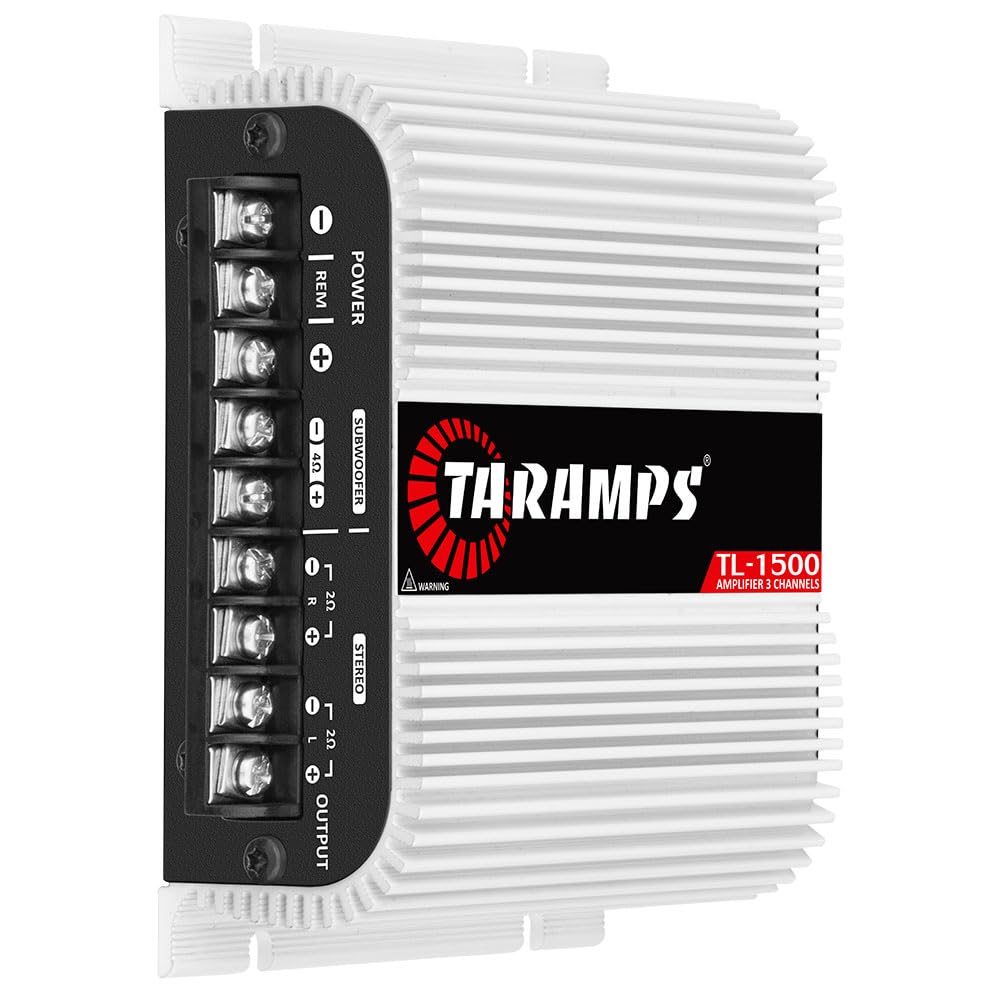 Taramp'S Tl 1500 Full Range 390 Watts Rms 3 Channels Car Audio 2 Stereo Channels 1 Sub Channel Class D Amplifier, Rca/Wire Input
