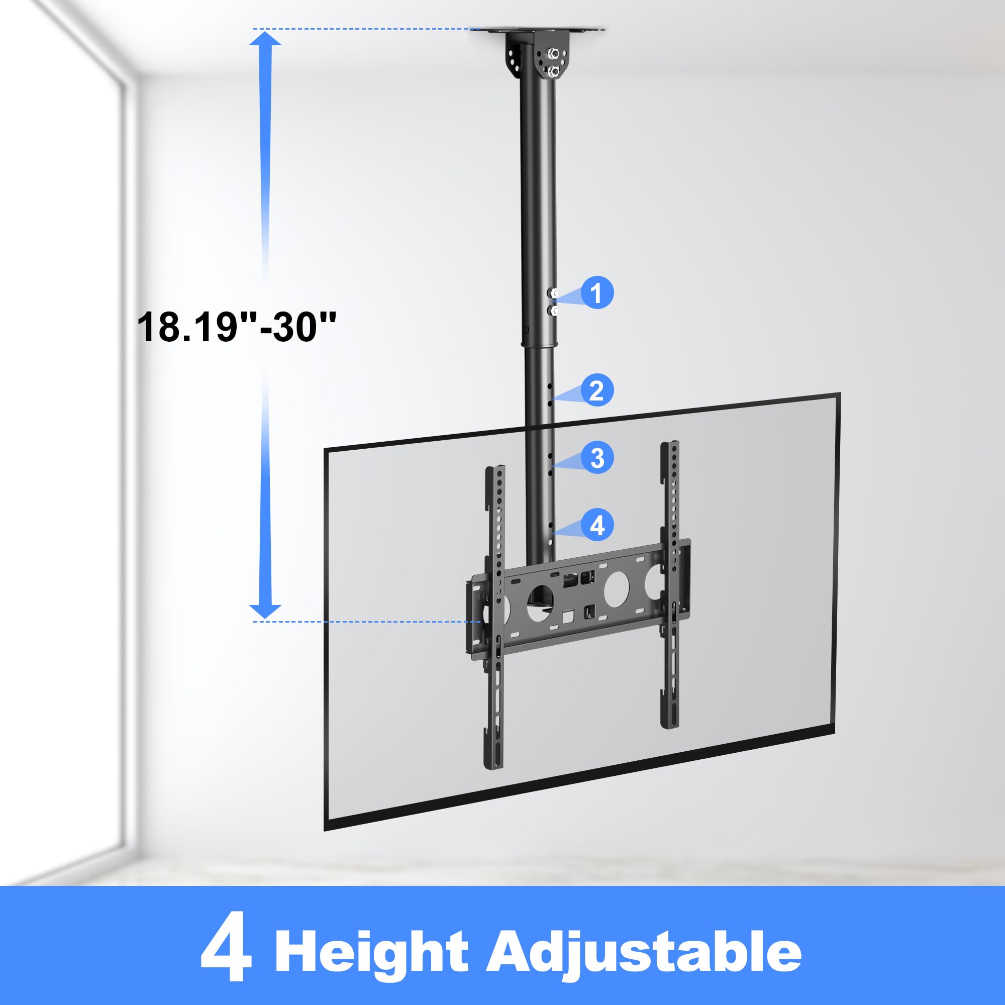 Xinlei Ceiling Tv Mount Full Motion Tv Bracket For Most 26 To 65 Inch Flat Curved Tvs/Monitors, Swivel Tilt Height Adjustable Ha