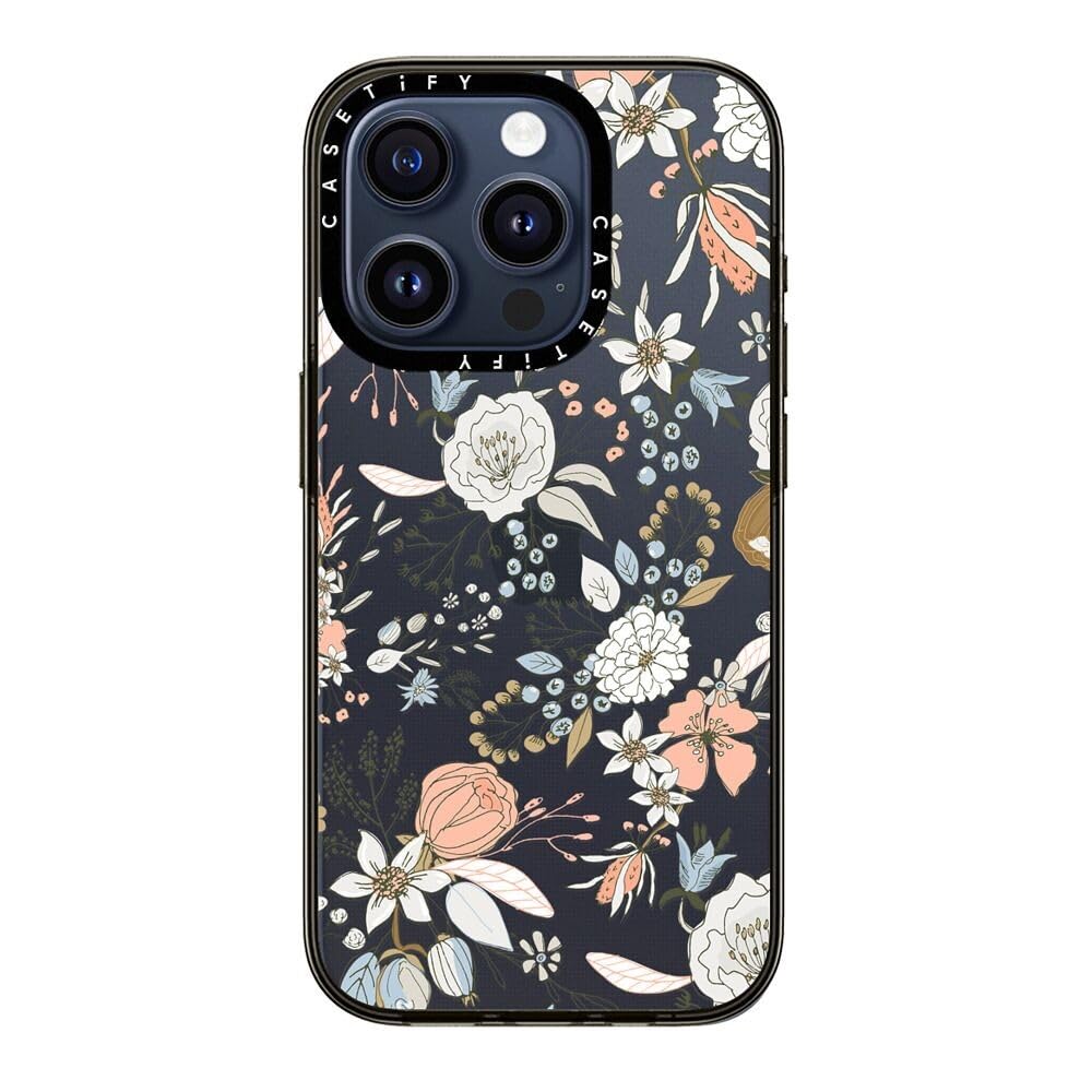 Casetify Compact Case For Iphone 15 Pro [2X Military Grade Drop Tested / 4Ft Drop Protection]   Abstract Modern Coral White Past