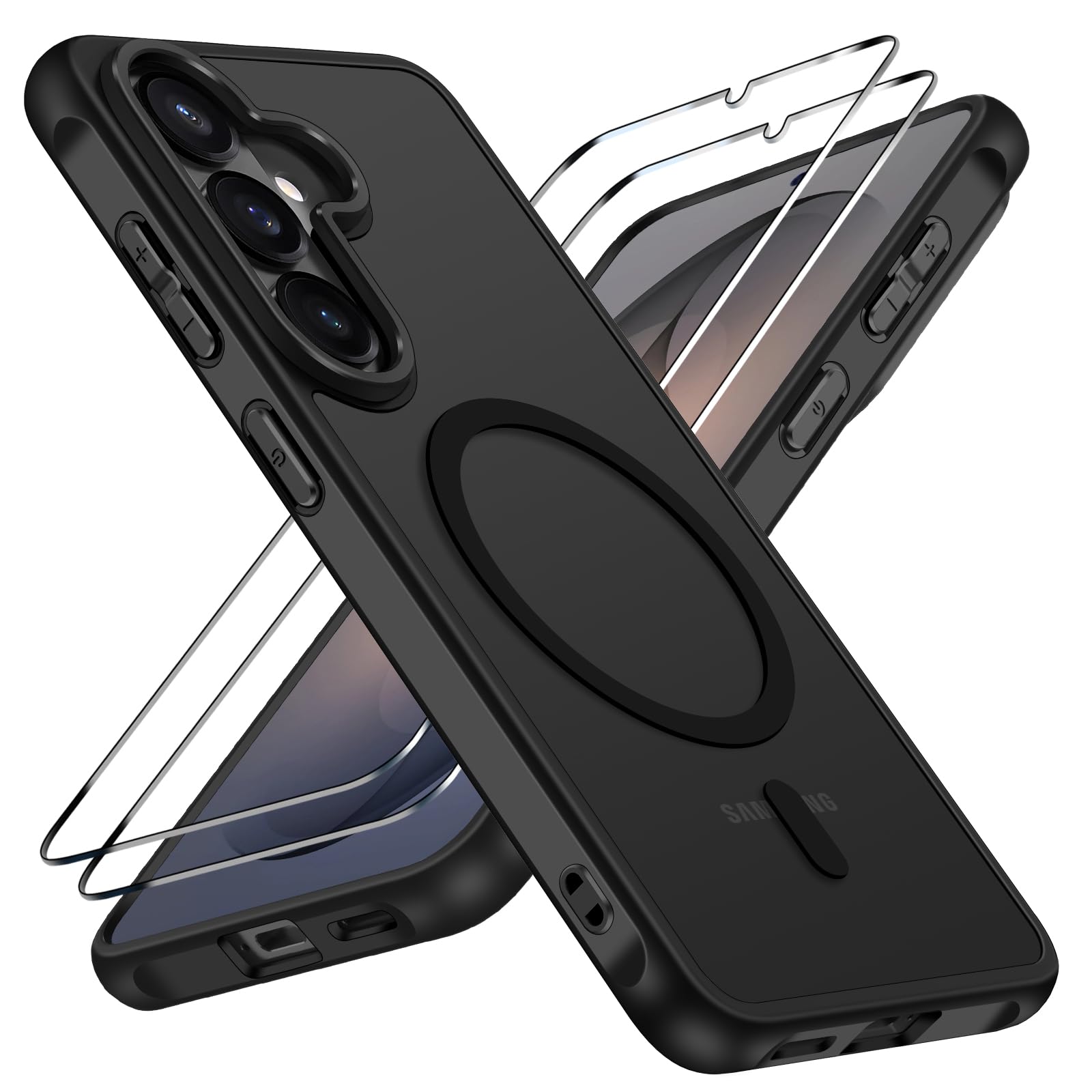 ivoler 3-in-1 Magnetic Case for Samsung Galaxy S26 5G 6.3 with 2 Pack Screen Protector, [MagSafe Compatible] [Military Grade D