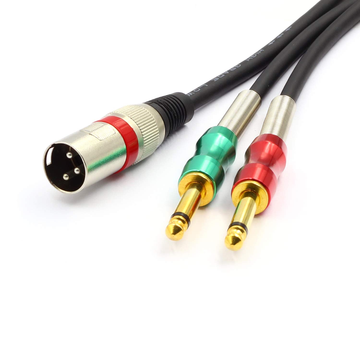 Siyear Xlr 3 Pin To Double 6.35Mm 1/4 Ts Male Y Splitter Cable 15Ft, Dual Mono (1/4 Inch) 6.35Mm To Xlr Plug Stereo Microphone A