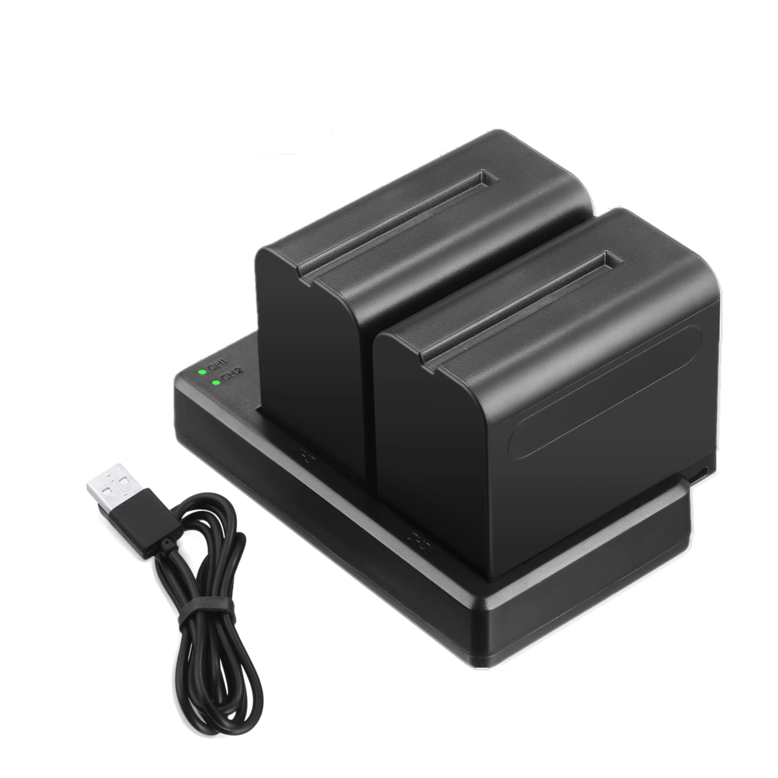 Np F970 Battery (2 Pack,8800Mah) And Dual Usb Charger For Sony Npf970 F75 0F550 F570 F980 F330,Sony Handycams, Sony Ccd Sc55,Tr5