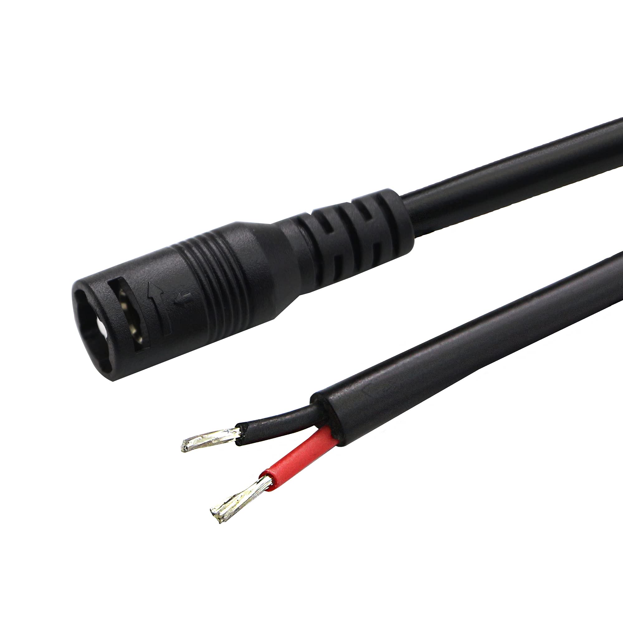 Pngknyocn 25Cm Dc Power Pigtail Cable, 12V 5A 5.5 Mm X 2.1 Mm Male And Female Barrel Jack With Lock To Prevent Falling 18Awg Cab