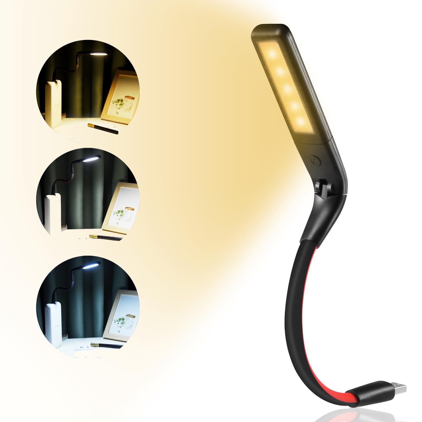 Usb Led Light For Laptop Lamp, Brighter Gesture Sensing Usb Lights 3 Color Temp Stepless Dimming Brightness Usb Reading Lamp Eye
