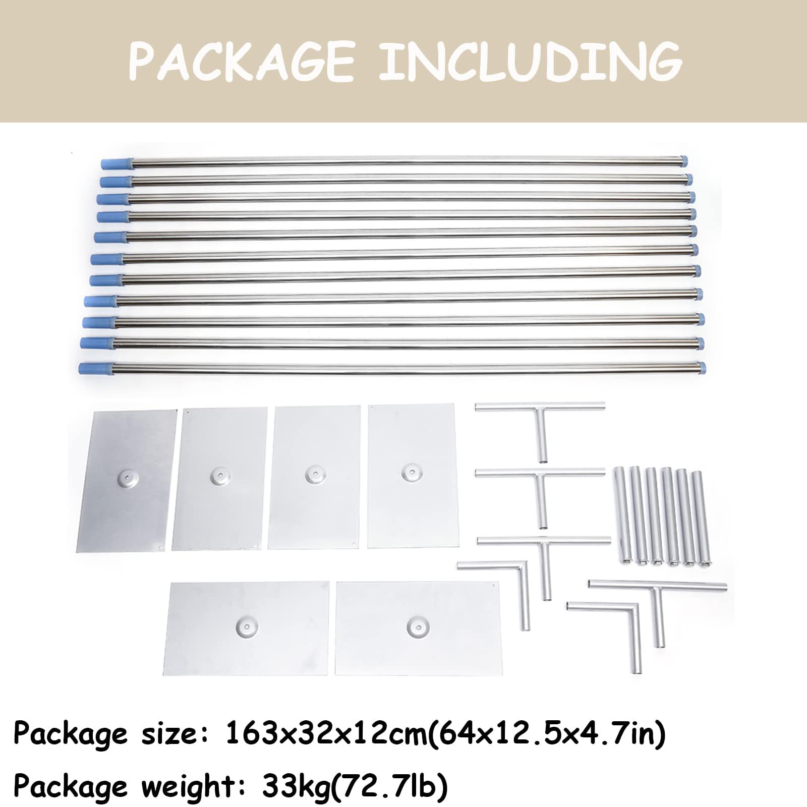 Wupyi Professional Backdrop Stand Pipe Kit,10'X50' Heavy Duty Background Support System Curtain Frame Telescopic With Steel Base