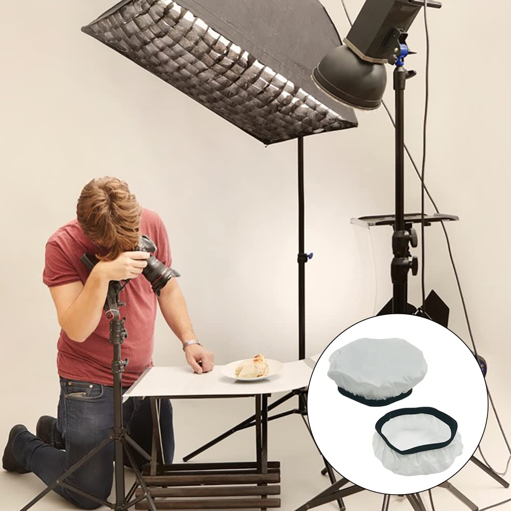 4 Pieces Light Diffuser Sock Findtop Lamp Socks Cover Cloth Soft White Diffuser Lamp Cover For Ring Light Flash Light (7 Inch/18