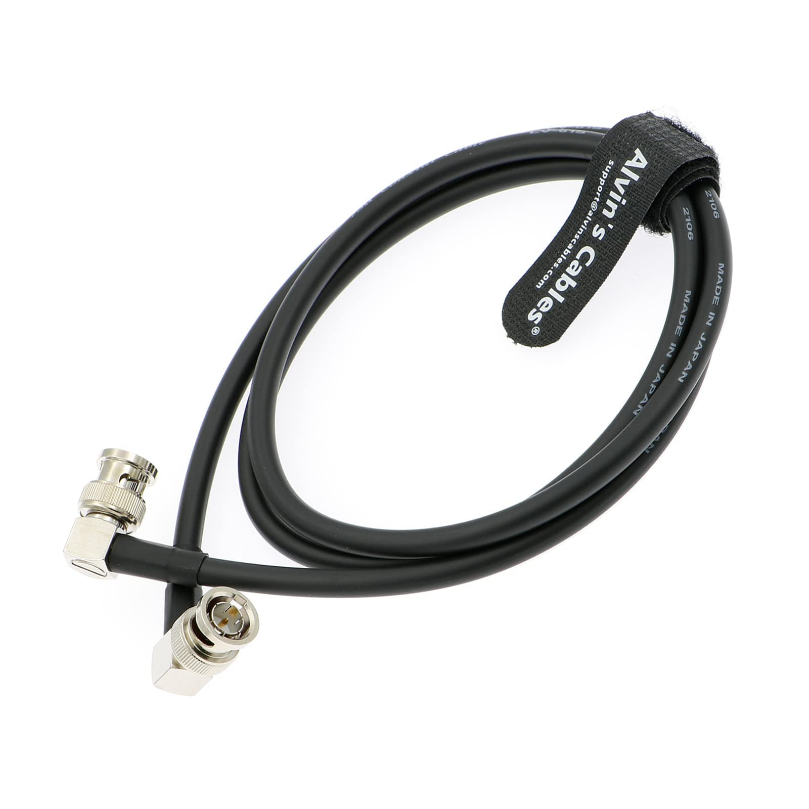 12G Bnc Coaxial Cable Alvin'S Cables Hd Sdi Bnc Male To Male L Shaped Original Cable For 4K Video Camera 1M Black