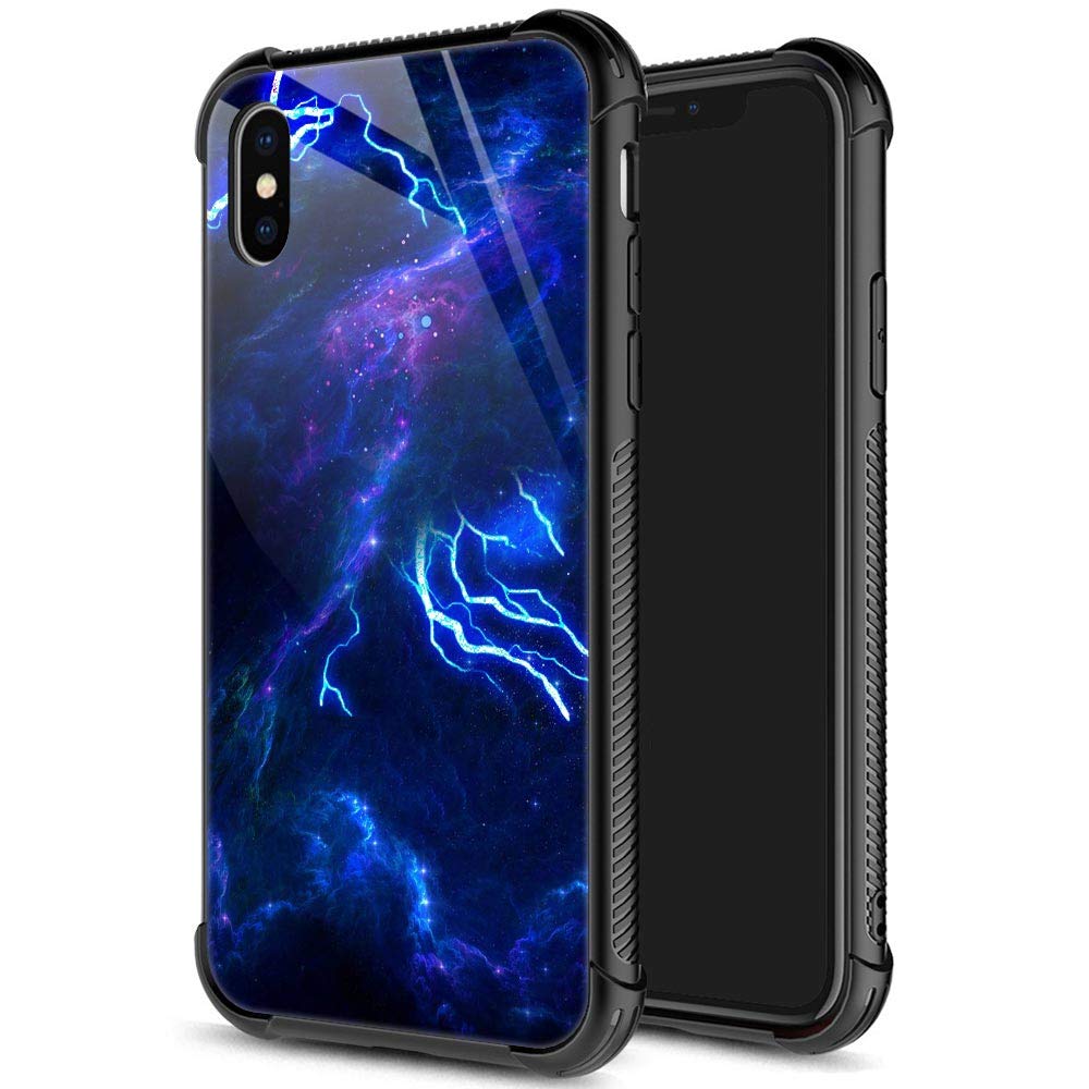 Zhegailian Case Compatible With Iphone Xs,Lightning Case For Iphone X For Boys Men,Pattern Design Anti Scratch Organic Glass Cas