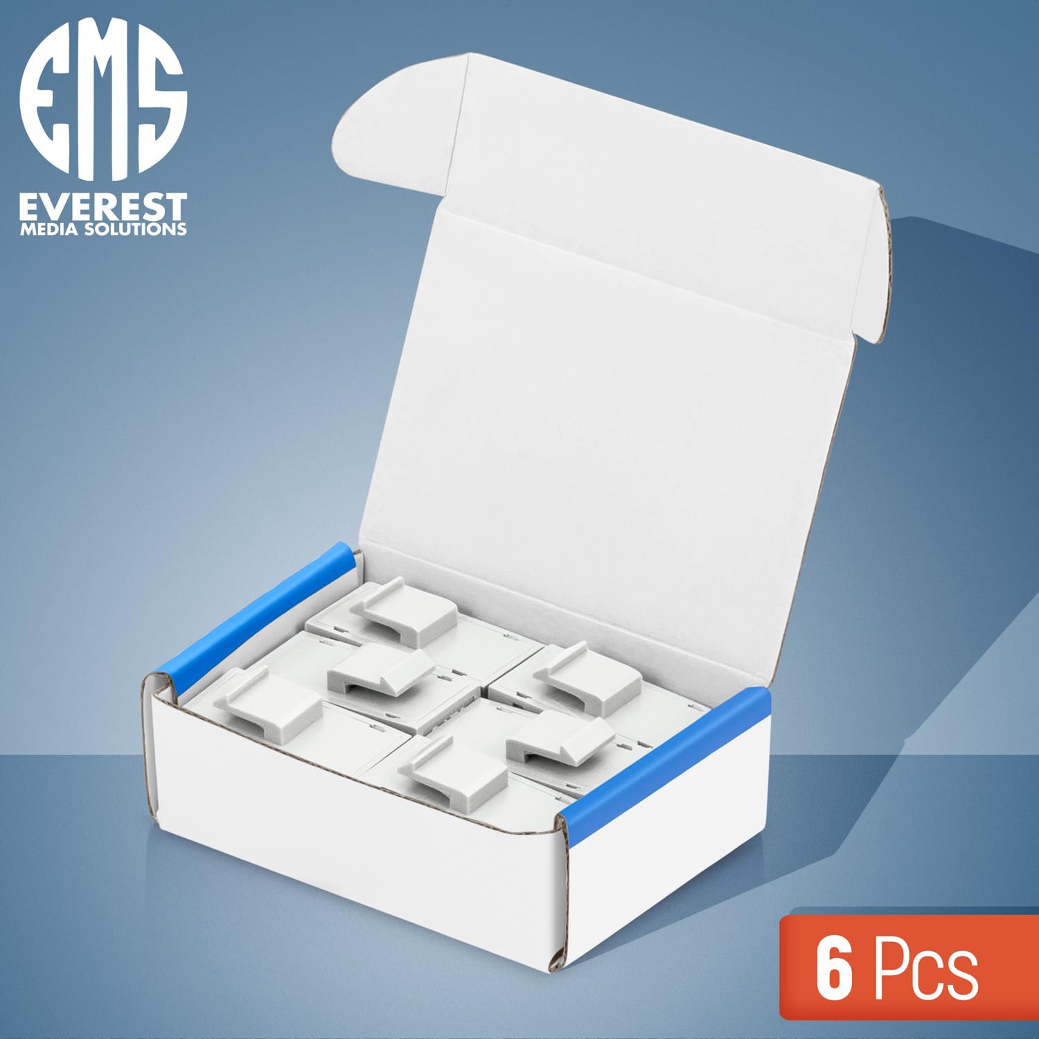 Everest Media Solutions Rj45 Cat6 Keystone Coupler In In White   6 Pack   Female To Female Ethernet Keystone Jack For Standard W