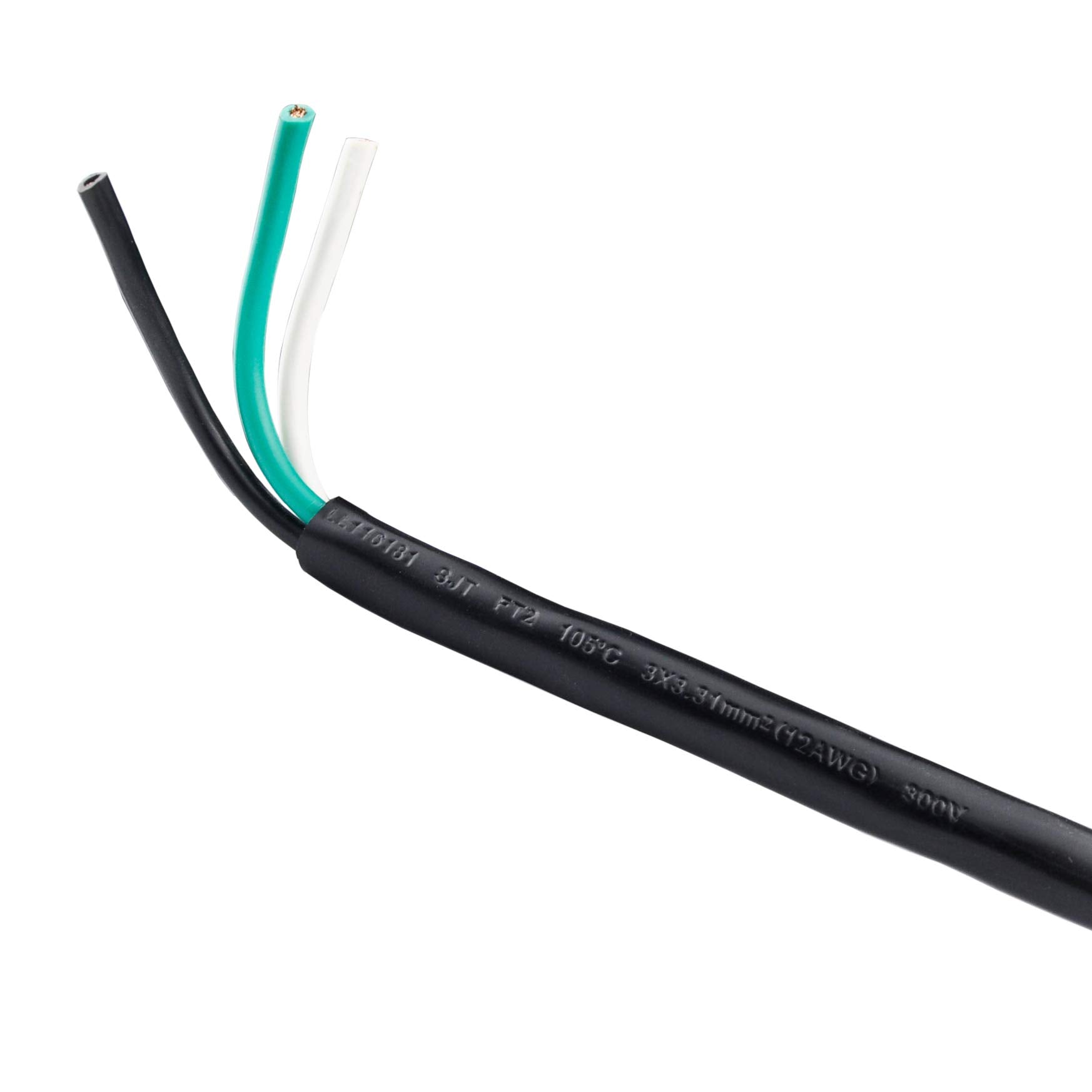 PINFOX 6ft Heavy Duty Power Supply Cord 12AWG NEMA 5-15 Male-to-Male, Black, Model 720643025917