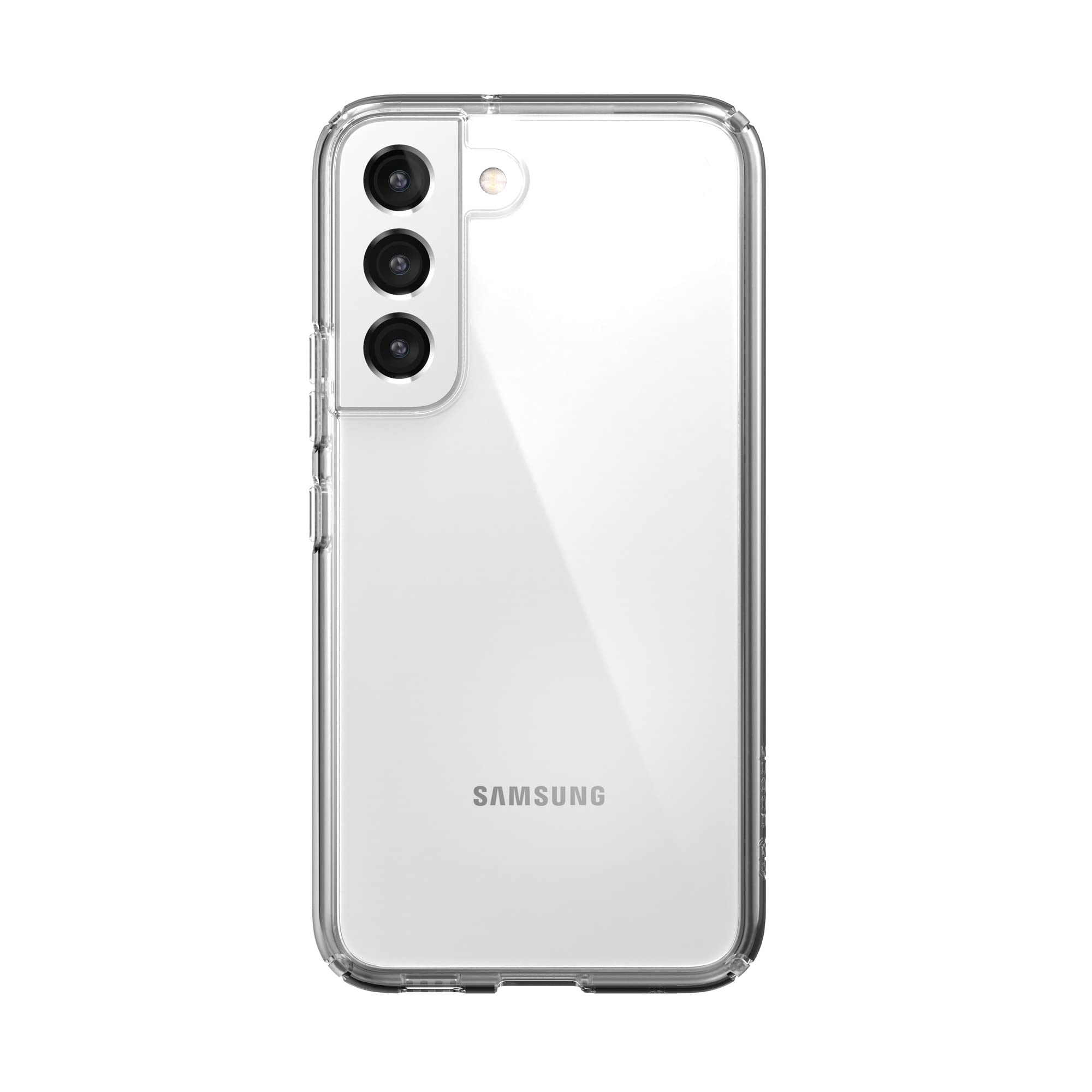 Speck Products Presidio Perfect Clear Samsung Galaxy S22 Rubber Case, Raised Bezel, Clear/Clear