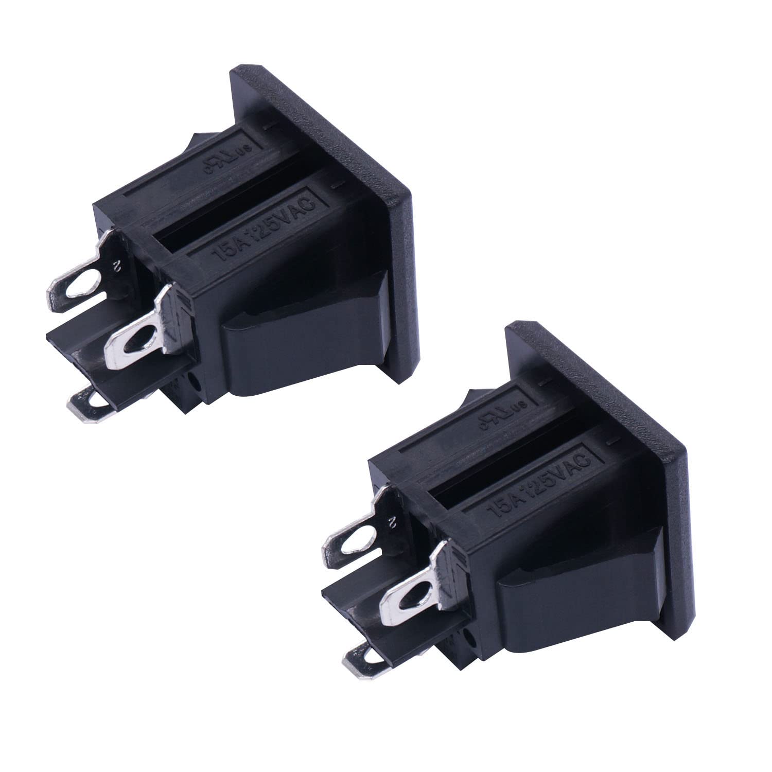 Weideer 3Pcs 3 Pins Us Power Socket Plug Panel Ac 15A 125V Panel Mount Outlet Industrial Plug Female Connectors Adapter K 019