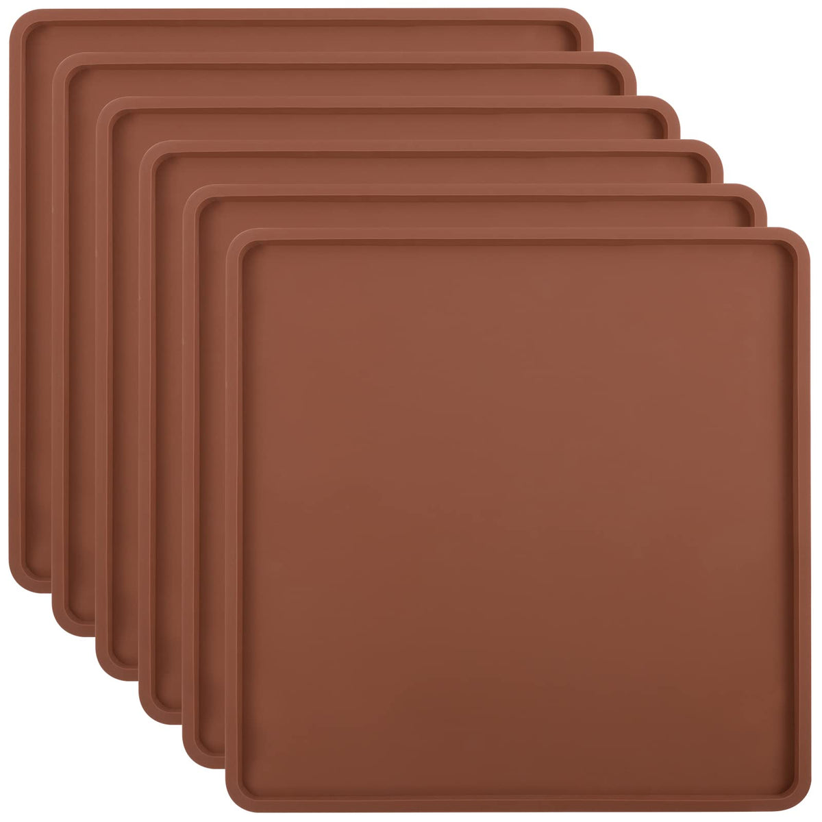 6 Pcs Silicone Dehydrator Sheets With Edge For 14'' X 14'' Trays, Non-Stick Silicone Tray Liner For Excalibur Dehydrator, Reusab