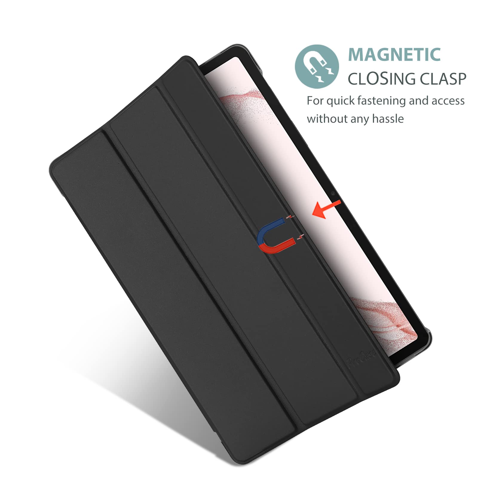 Procase Cover For Galaxy Tab S8 / Tab S7 11 Inch Case, Protective Slim Case Folio Hard Back Stand Smart Cover For 11'' Galaxy Ta