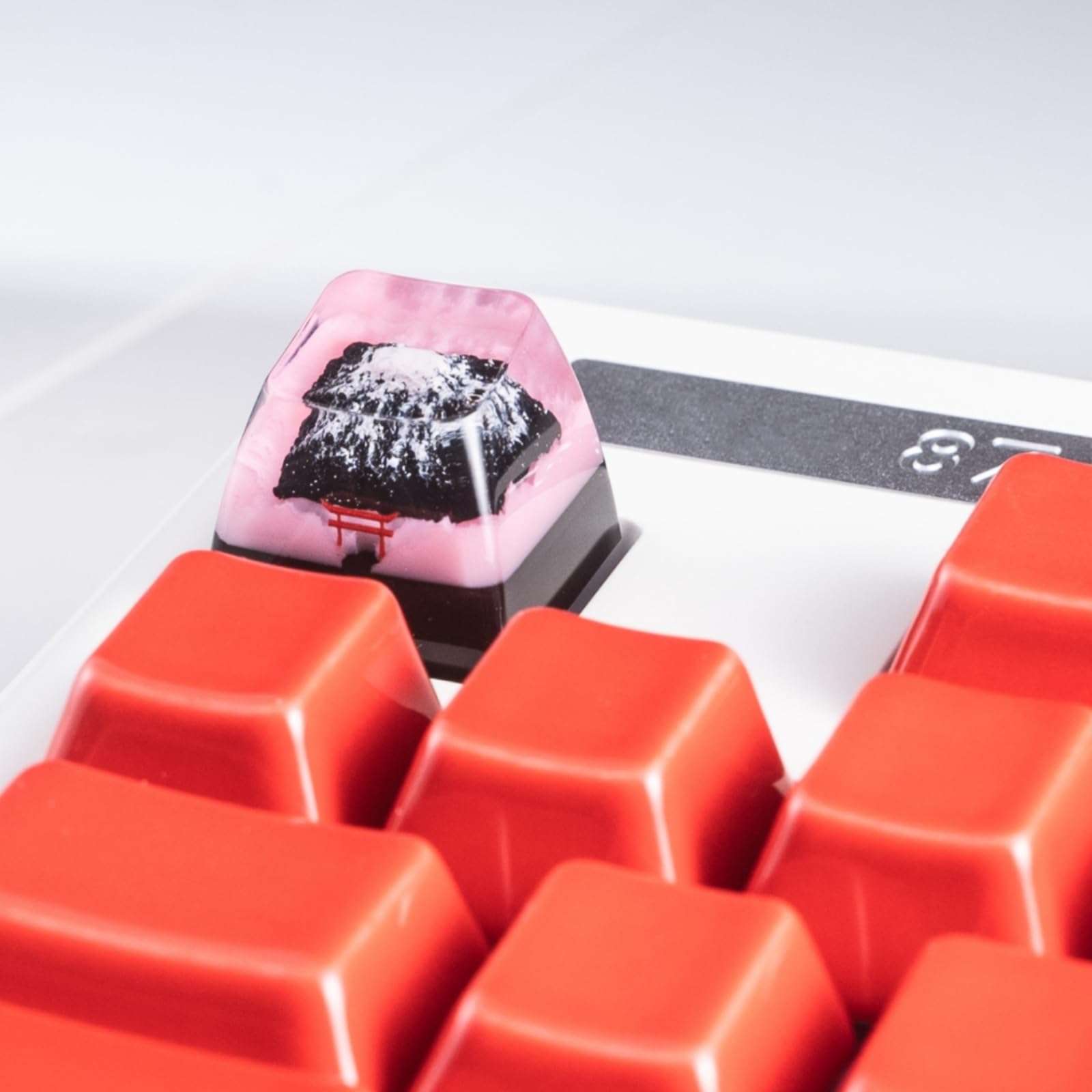 Redqin Artisan Keycap   Mount Fuji Sakura Custom Keycaps Esc Resin Keycap Handmade Artisan Keycaps Mountain Keycap For Cherry Mx
