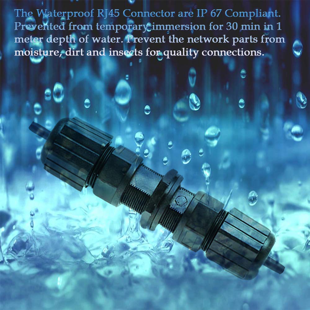 Anmbest 10Pcs M20 Rj45 Waterproof Connector Ip67 Cat5/5E 8P8C Ethernet Lan Cable Connector Double Head Outdoor Lan Coupler Adapt