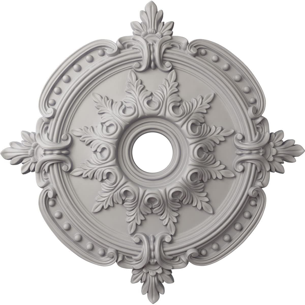 Ekena Millwork Cm28Beuwf Benson Classic Ceiling Medallion, 28 3/8''Od X 3 3/4''Id X 1 5/8''P, Hand Painted Ultra Pure White
