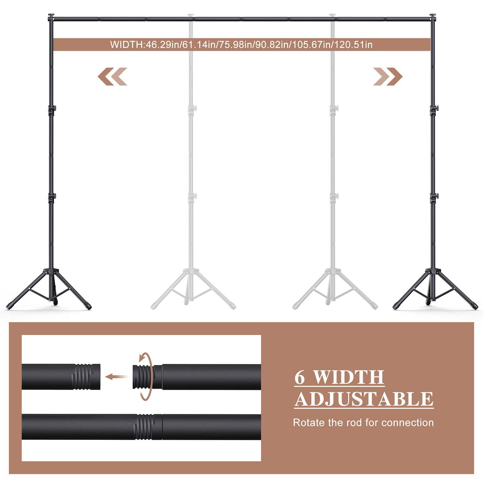 Forlogic 10X7.5Ft Backdrop Stand, Heavy Duty Adjustable Photo Back Drop Stand Kit For Parties, Photography, Banner Stand (Includ