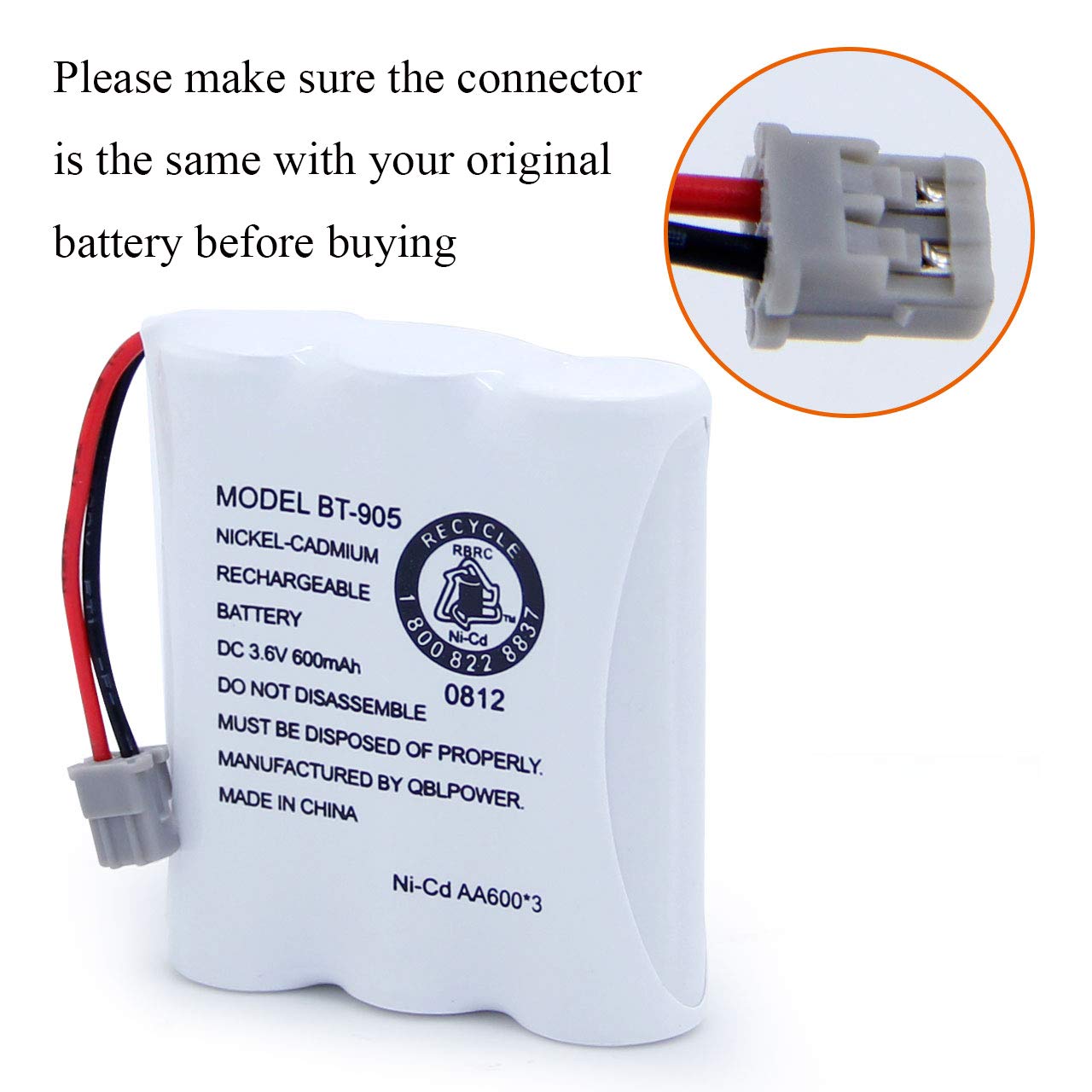 Qblpower Bt905 Bt 800 Cordless Phone Rechargeable Battery Compatible With Uniden Bt 905 Bt800 Bt 1006 Bbty0663001 Bp 800 Bp 905