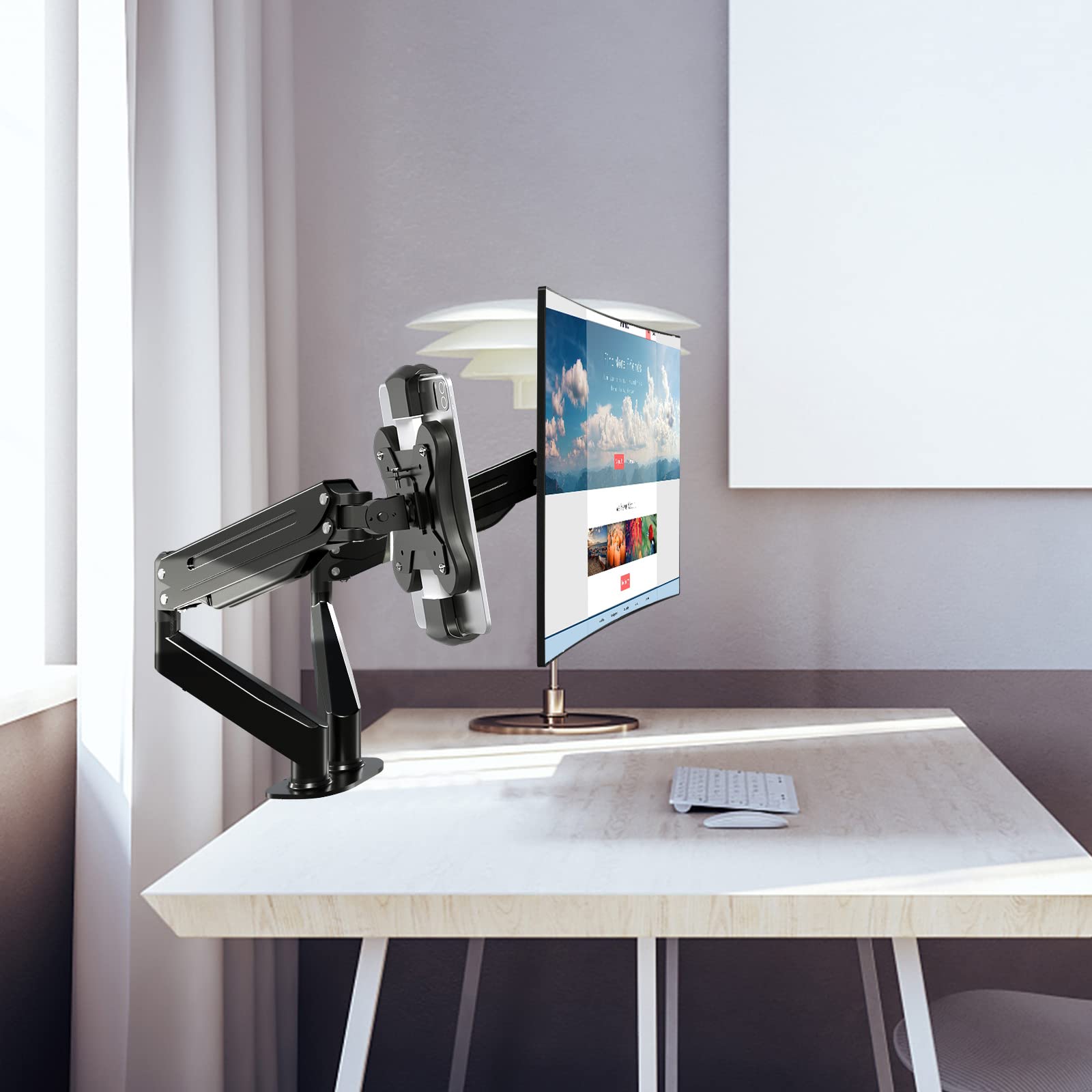 Pholiten Universal Vesa Mount Adapter For Tablets, 2 In 1 Laptops, & 15.6 Inch Portable Monitors, Vesa 100X100, Adjustable Lapto